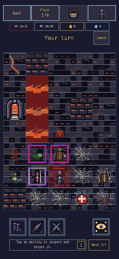 The Shade faces enemies beside lava and webs in the Obsidian Spire