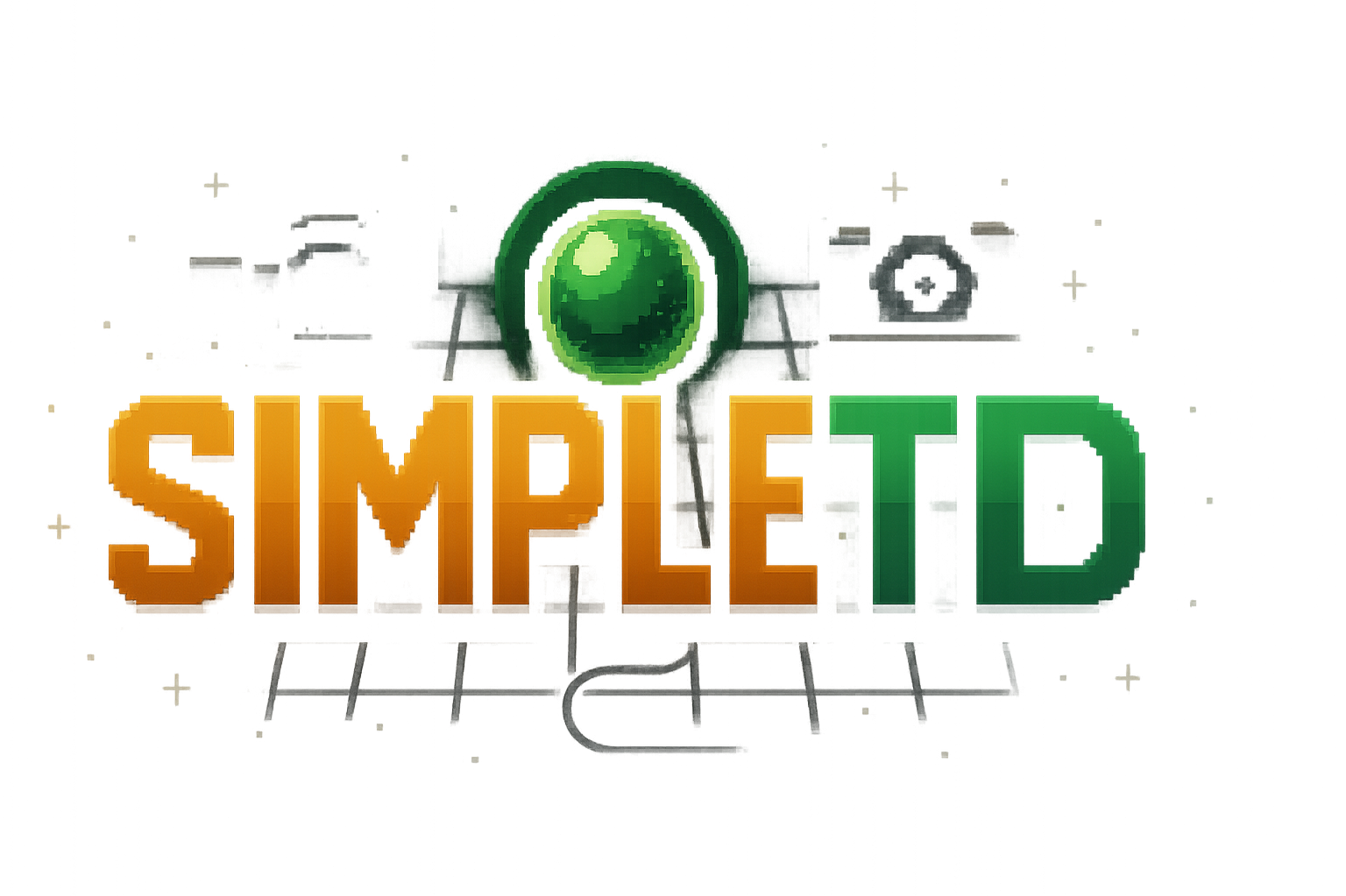 SimpleTD green and gold logo with the Life Orb above the title
